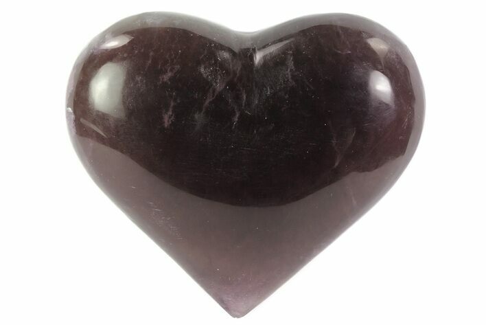 Polished Purple Fluorite Heart - Argentina #84185